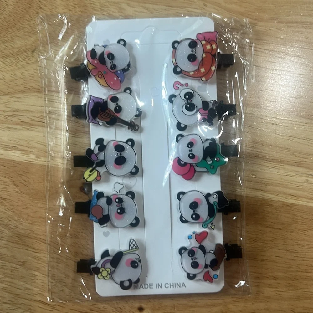 Panda Hair Clip and assorted clips Set for Kids